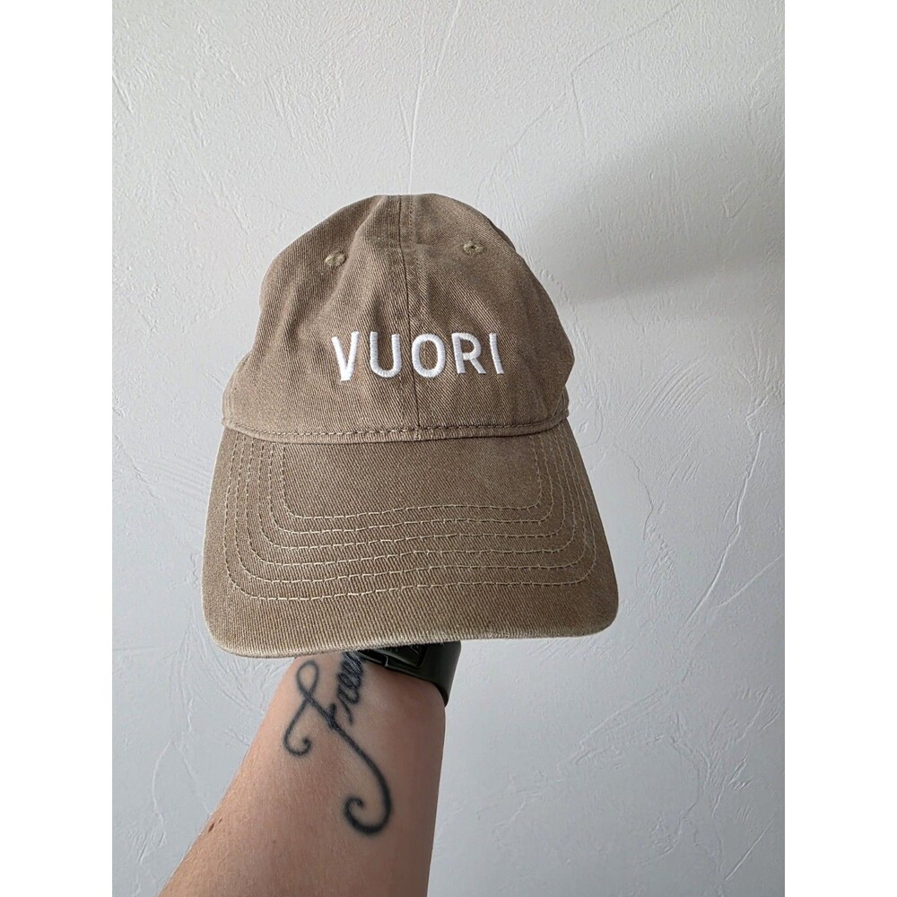 Unisex Mens Womens Vuori Signal Dad Hat Olive Green Adjustable Strap Logo Cap